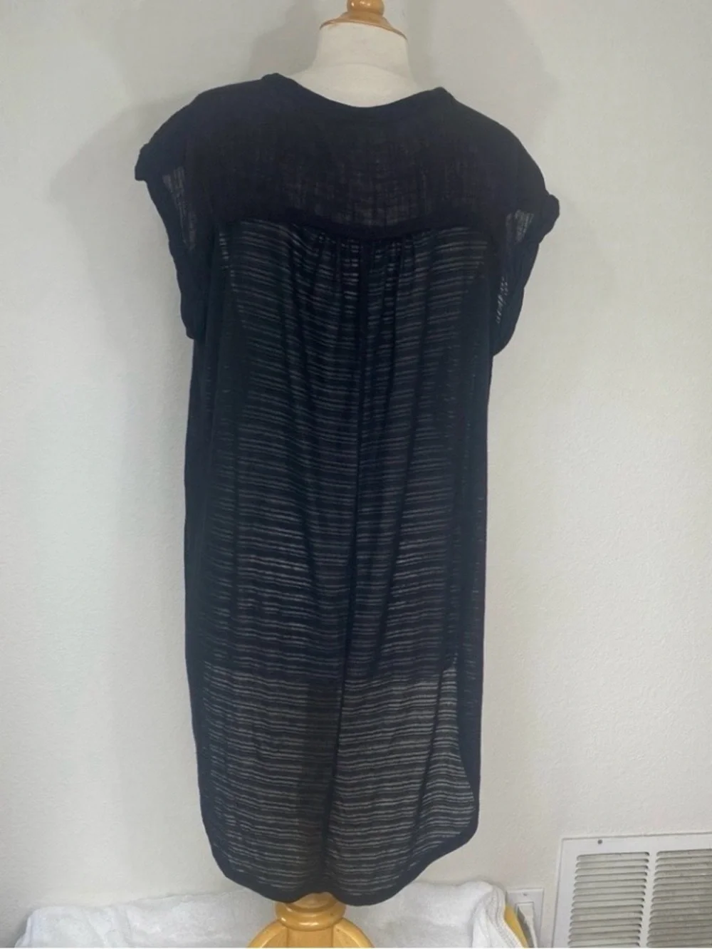 Free People Women's Black Oversize Muscle Tunic Size Large Casual Streetwear